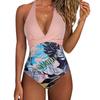 New European and American Swimsuit Women's Halter Sexy Cross-color Swimsuit