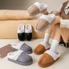 2025 autumn and winter cotton slippers home thick-soled plush warm couple plush shoes