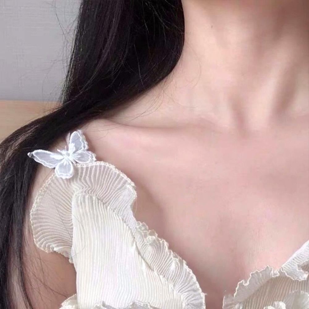 20pcs 3D Embroidery Lace Butterfly Appliques Dreamy Sewing Craft Decoration  Hair Clip Accessories