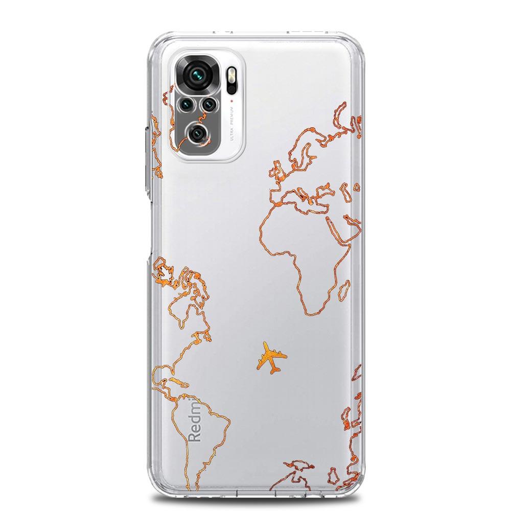 

Phone Case For Redmi Note 13 12 5G 9S 9 8 10 11 Pro Plus 4G 9T 13C 12C 10C 9C 9A 7 Pro Cover Cartoon World map scenery direction Redmi 9