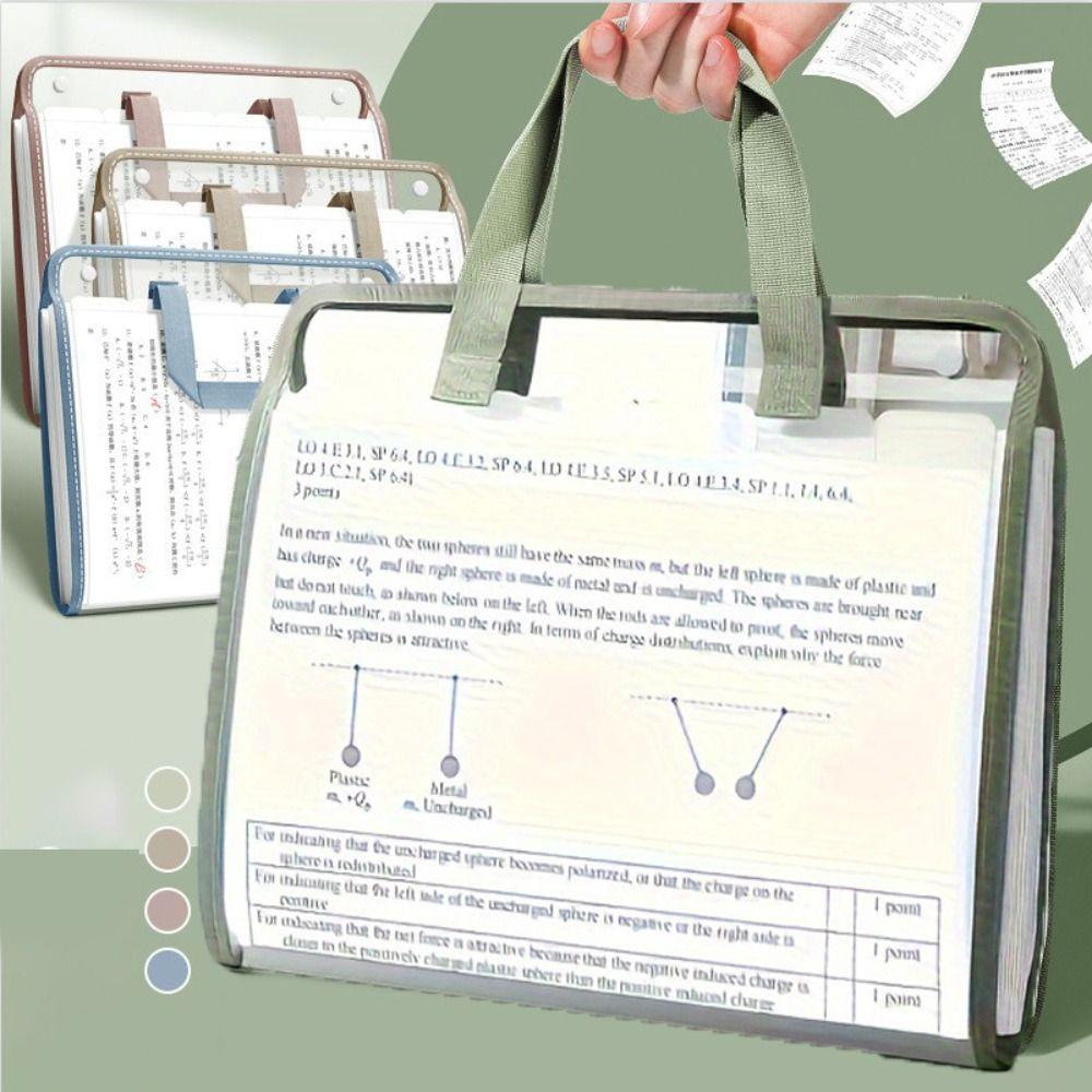 New 13-Pockets Accordion File Folder Flip Design Transparent File Folder Large Capacity Waterproof File Bag For School Office
