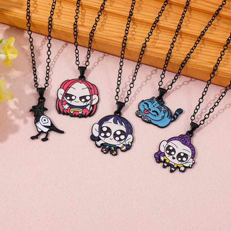 Anime K-Pop Demon Hunters Cartoon Character Pendant Necklace Charms Exquisite Accessories Jewelry Gift For Fans