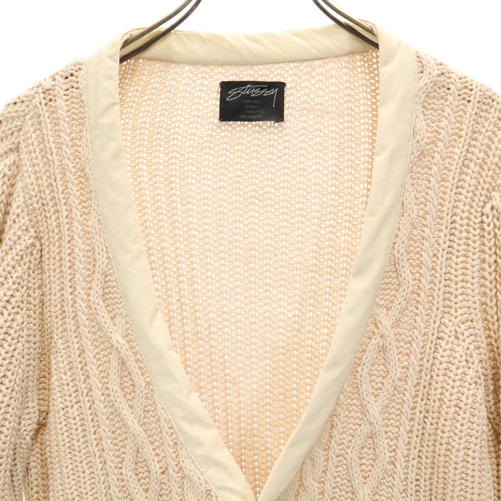 STUSSY Long sleeve cardigan M beige Men's Used