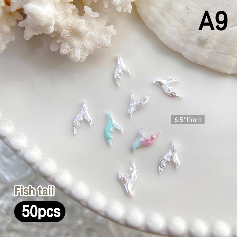 

50 шт. Літні стрази для манікюру Морські Чарми для нігтів Мушля Морська зірка Мушля Мушля Морська Серія 3D Пляжні Аксесуари для Дизайну Нігтів Манікюр Diy A9