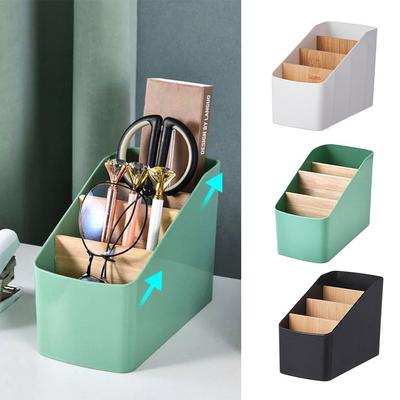 New 4 Grids Remote Controller Storage Box Multifunction Plastic Desktop Storage Box Cosmetic Storage TV Remote Holder