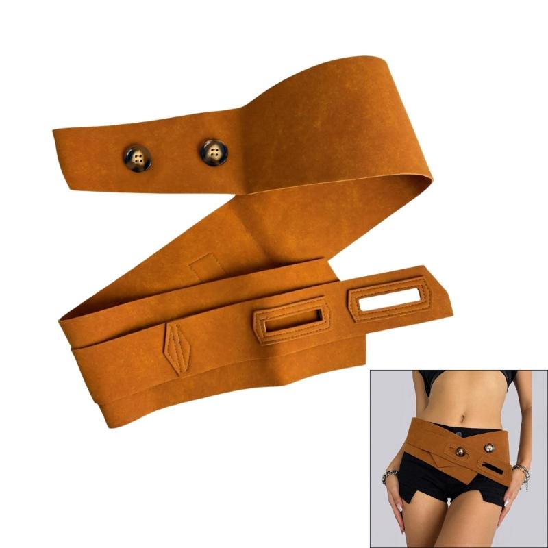 Korean Charm Wide Clasp Belt Fashionable PU Leather Waist Cincher Band For Women Adjustable Stretch Wrap