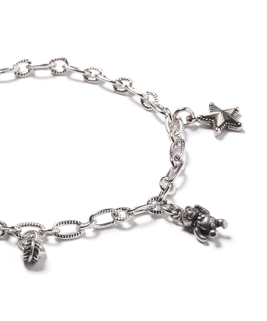 Polalita Surgical Chain Teddy Bear Star Charm Point Bracelet (Plt-Br-002_Sv)