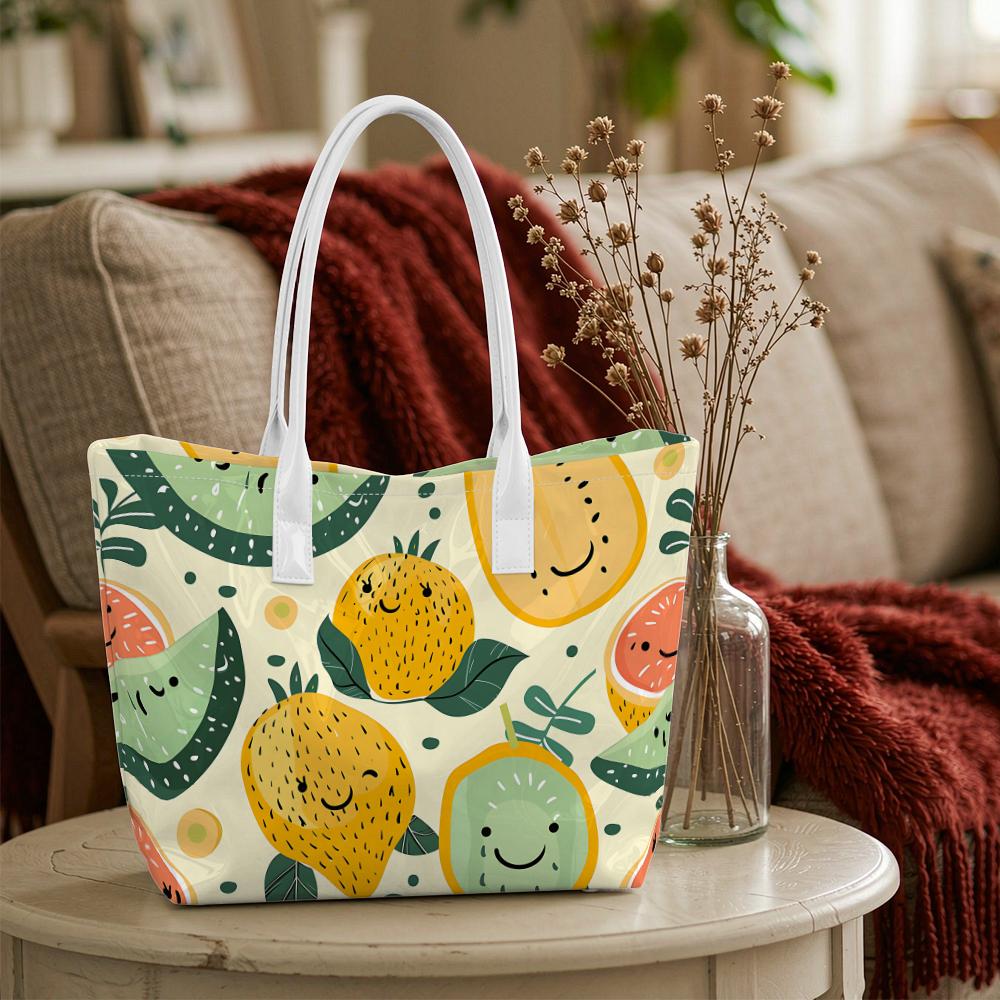Cute Fruit Print Tote Bag for Casual Daily Use