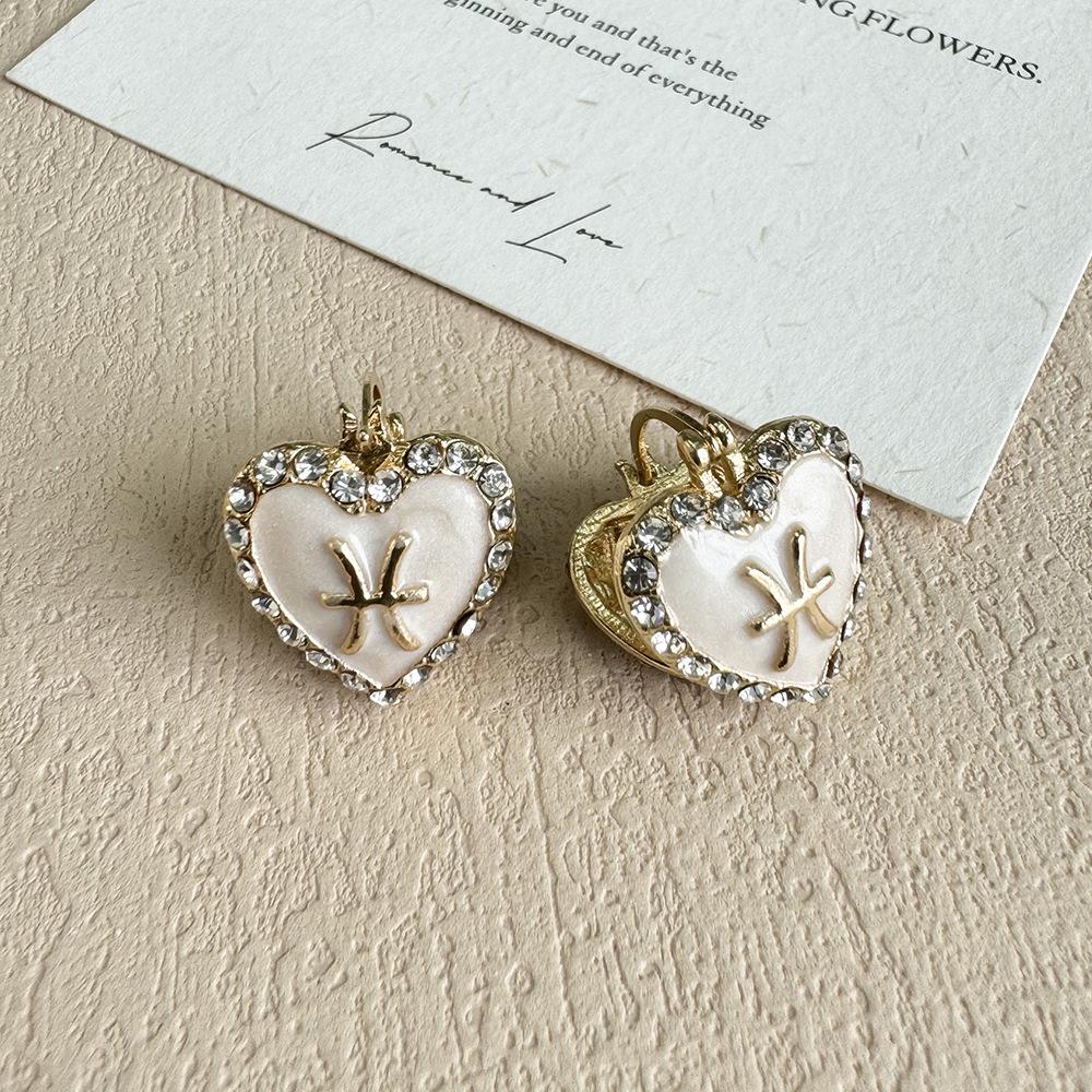 Light Luxury High-End Geometric Constellation Earrings Niche Design Oil-Dripping Ear Buckle French Retro Light Luxury Temperament Earrings Women