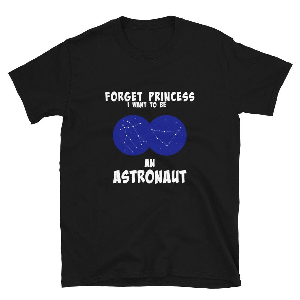 Forget Princess Astronaut Blue Space Classic Graphic T-Shirt M