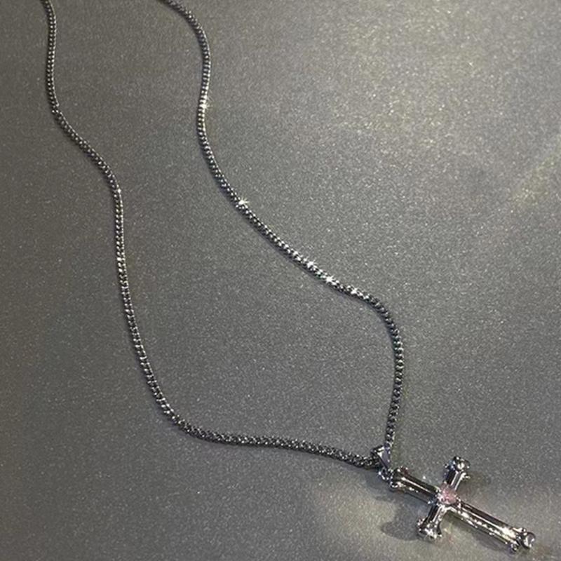Mode Harajuku Goth Punk Kreuz Anhänger Halskette Für Männer Frauen Hip Hop Vintage Y2K Schlüsselbein Kette Schmuck Zubehör Geschenke