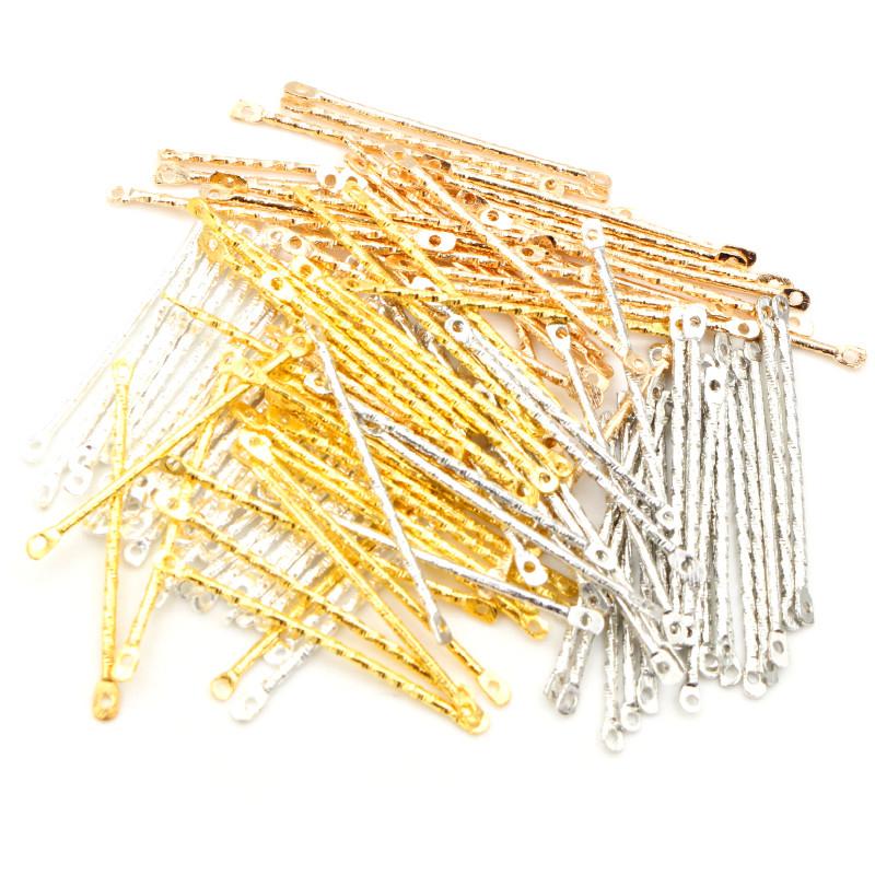 50Pcs/lot 15-40mm Double Cylinder Bar Earrings Connecting Stripes For DIY Jewelry Making Earring Pins Findings Supplies