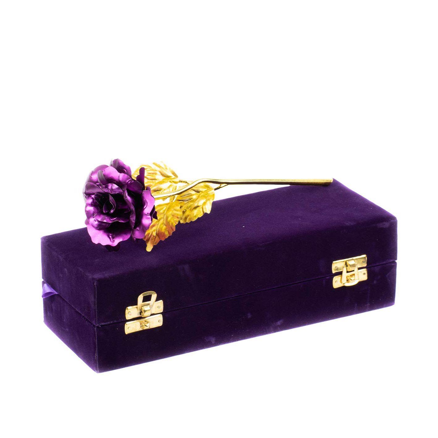 

Вечная фиолетовая роза искусственный цветок с бархатной коробкой - Идеальный подарок на День святого Валентина для него, для нее, для девушки, для парня, для мужа, для жены, для мамы, для сестры