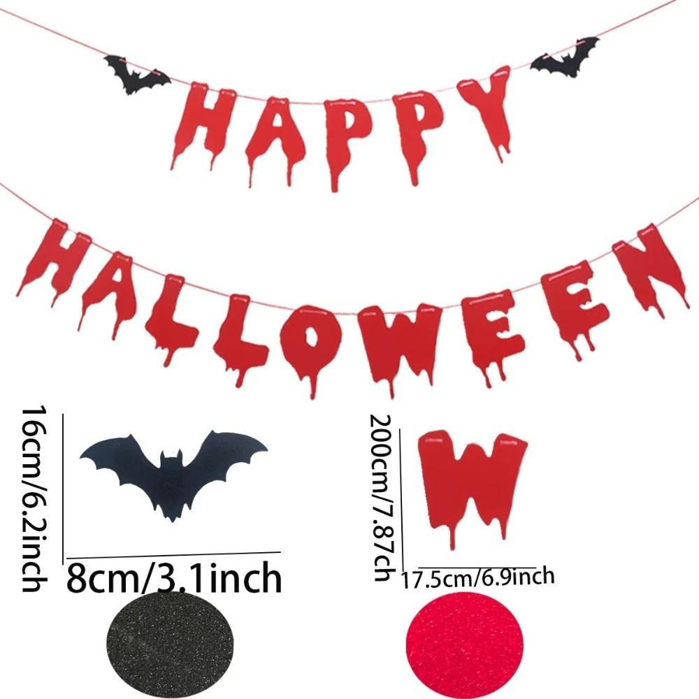 Streamers Bat Spider  Banner Decorative Props Horror Decor New Halloween Banner  Horror Theme