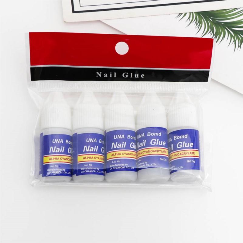 5Pcs Fast Drying Nail Art Glue Glitter UV Acrylic Rhinestones Press On Nails Strong Adhesive Nail Glue False Tips Manicure Tool