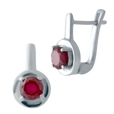 Silberne Ohrringe mit natürlichem Rubin 2,533 ct (2021629)