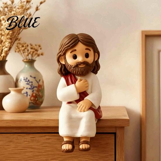 Betekenisvolle Geschenken voor Werk Gelegenheid Schattige Biddende Jezus Hars Beeldje, Zegenende Figuur Bureau Standbeeld, Minimalistische Woonkamer Decoraties Religieus