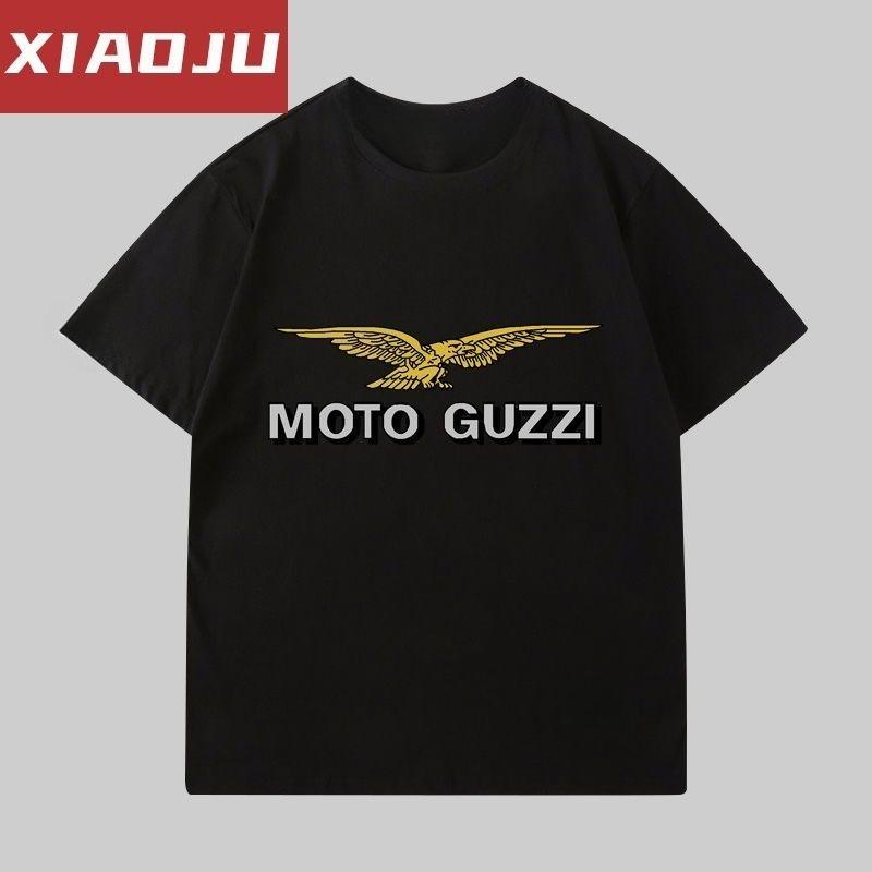 Short Sleeve T-Shirt Men's Trend Brand Personalized Fashion MOTO GUZZI Motorcycle Printed T-Shirt Men's Trend Ins Loose
