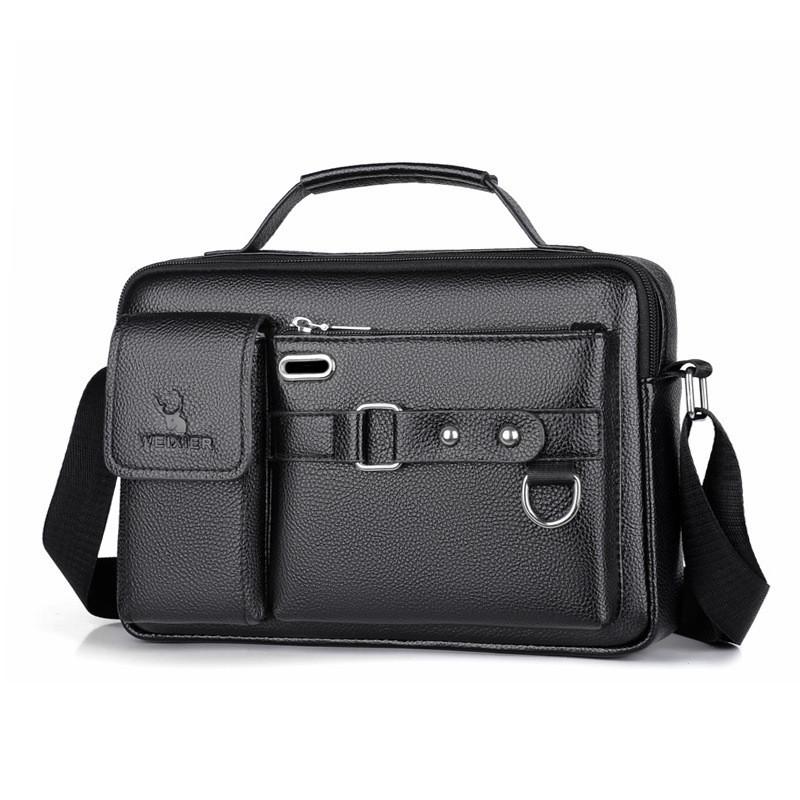 Men's Single Shoulder Bag With Pu Leather Waterproof And Durable Ideal For Daily Use Business Commute