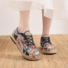 Women Shoes  Round Head Cotton Linen Canvas Single National Woven Round Toe Lace Up Cloth Shoes Woman Flats Size 35-40