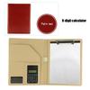 A4 File Folder With Calculator Binder Organizer Manager Office Document Pad Pu Leather Folder Briefcase Premium