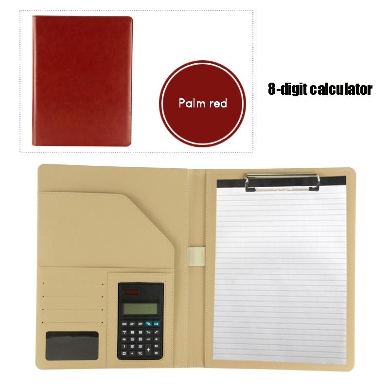 A4 File Folder With Calculator Binder Organizer Manager Office Document Pad Pu Leather Folder Briefcase Premium