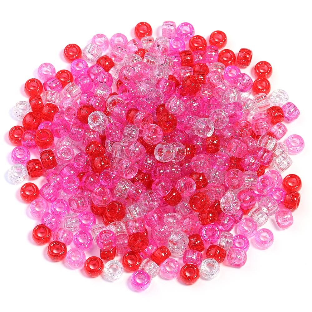 200pcs/lot Colored Acrylic Big Hole Beads For Jewelry Making Loose Spaced Round Bead DIY Bracelet Necklace Accessories Wholesale