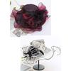 Women Performance Hat See-through Mesh Flower Decor Wide Brim Medieval Curling Edge Hollow Out Banquet Cap Stage Show Cap