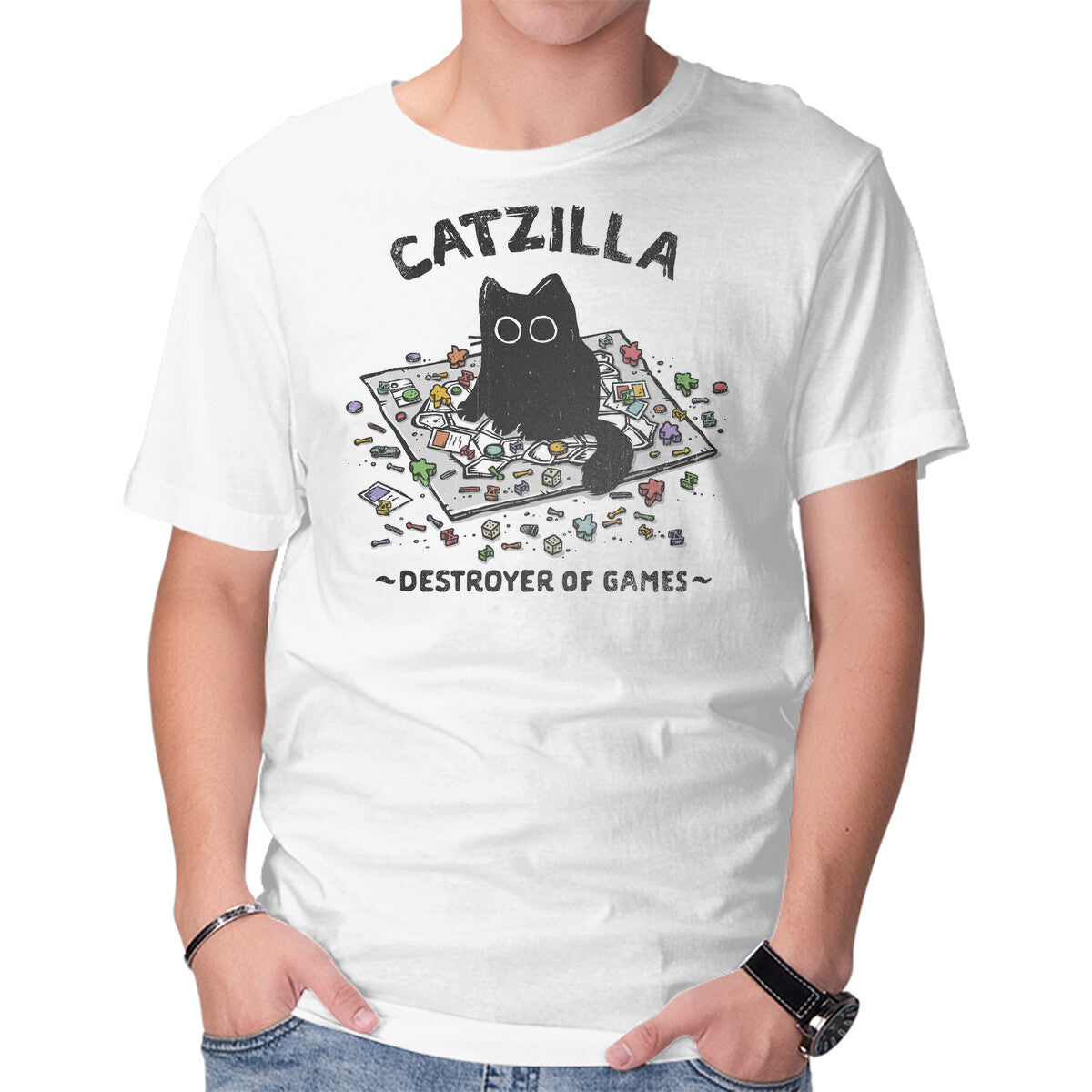 Unisex Crew Neck T-Shirt Destroyer Of Games Graphic Short Sleeve Casual Tee M