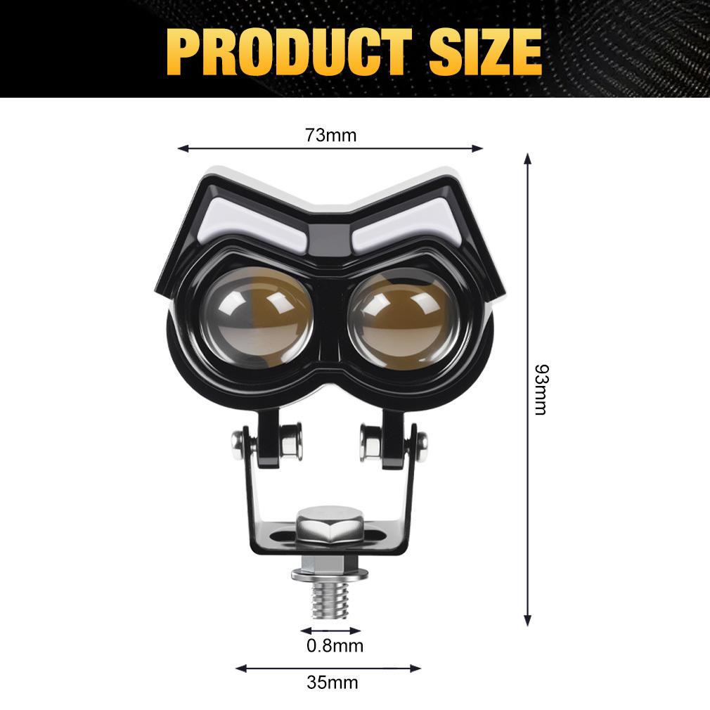 1pc/2Pcs 3inch LED Driving Light Dual Color LED Motorcycle Sportlight Auxiliary Lamp Owl for Truck Offroad 12V 24V