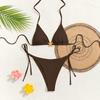 Neues Dreieck-Bikini-Set 2025 - Badeanzug mit Blumenprint, Push-Up & Brasilianischer Slip