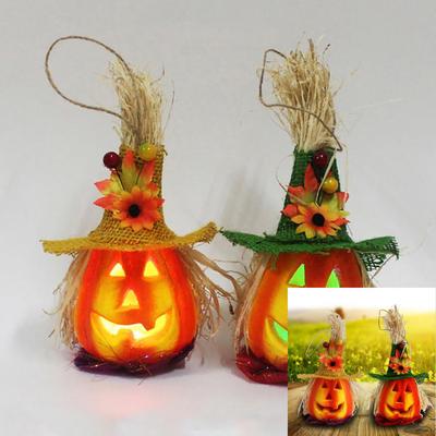 F&P Store Hollow Pumpkin with Hat LED Light Lamp Lantern Halloween Home Party Bar Decor ARI