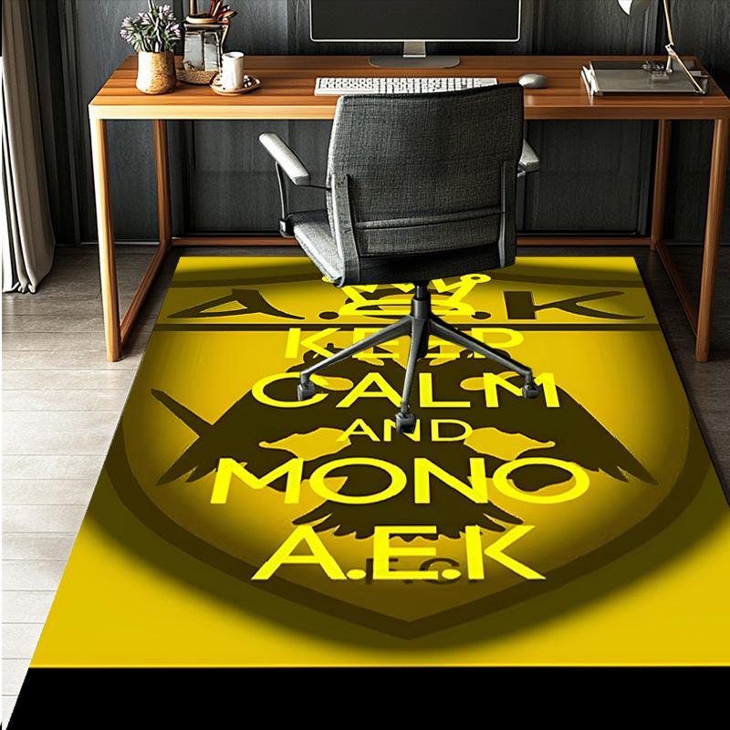 AEK Athens FC Pattern Rug, Indoor/Outdoor Mat, for Picnic, Gameroom, Bedroom, Office, Living Room, Home Decor Carpet, Birthday Gift