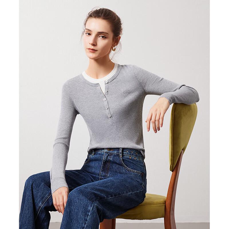 Navigare Women's Faux Two-Piece Knit Slim Fit Top