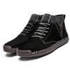 Autumn winter men's leather boots plus fleece men's suede outdoor casual shoes high-top snow boots sapatos masculinos D582