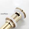 Bathroom Vessel Basin Vanity Sink Brushed Gold Pop-Up Brass Basin Drain