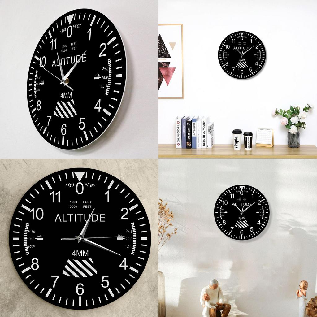 Creative Round Wall Clock With Sweep Second Movement And 24 Hour Indicator For Home Decoration