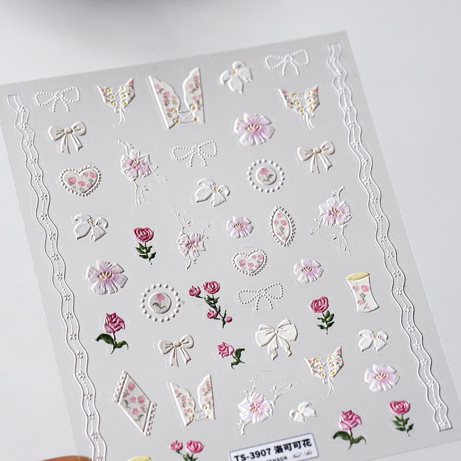 

Матовые тонкие наклейки для ногтей Magico в стиле рококо с цветочным узором TS-3907