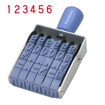 Shachihata Rotating Rubber Roman First Stamp 64 X 12 Gothic Font Stamp, 6-row Numerals, Issue, Size Approx. Mm,