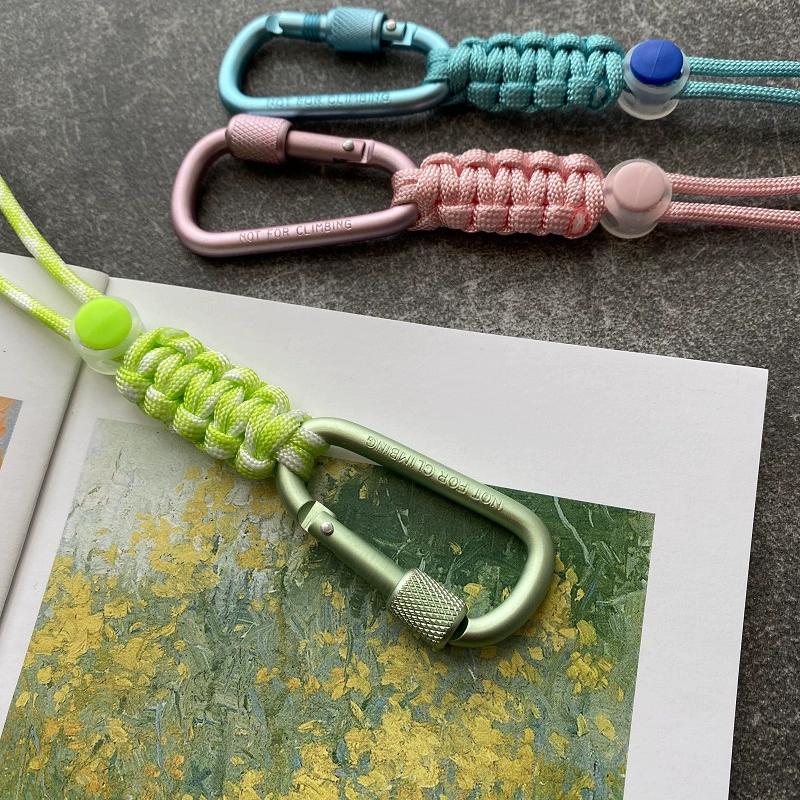 Umbrella rope woven water bottle buckle metal hook portable beverage lanyard mountaineering backpack key lock fast pendant edc