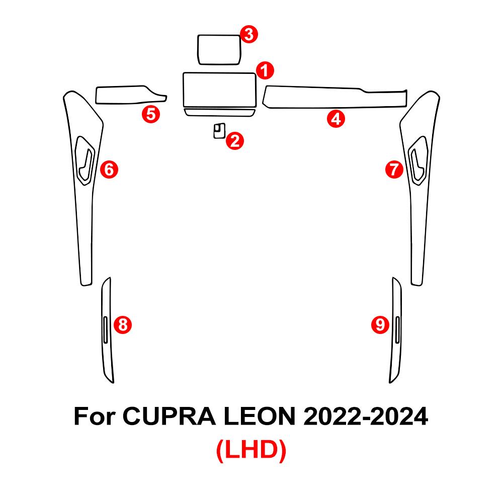

Car TPU Protective Film Anti-scratch Cover For Cupra Leon 2026-2026 Auto Interior Pre-cut Film Transparent Trim Auto Accessories Left hand drive
