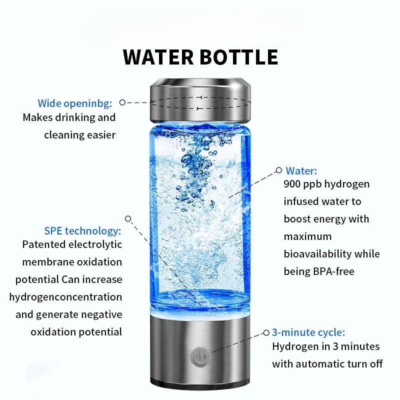 Portable 420ml Hydrogen-Rich Water Cup Water Filters Electric Hydrogen Rich Water Generator Bottle Titanium Quality Filter