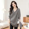 Women's Mid-Length Korean Style Long Sleeve Pullover Sweater