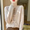 Industry Embroidered Button Round Neck Sweater for Women In Autumn and Winter Style Fashionable and Versatile Knitted Cardigan Temperament Jacket