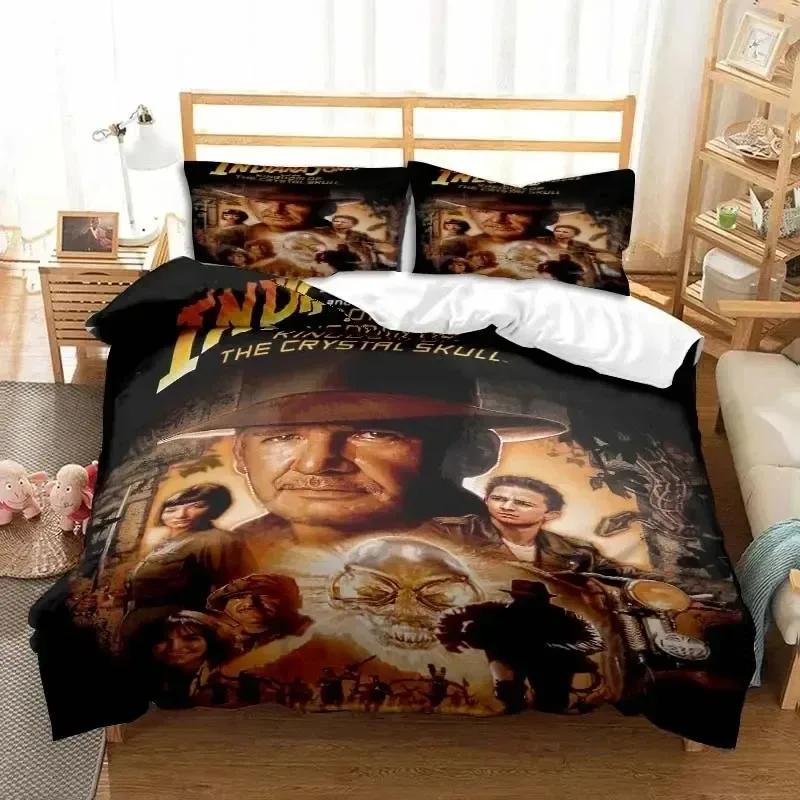 Indiana Jones L'Ultima Crociata Set Biancheria da Letto Elegante Singolo Matrimoniale King Size Camera da Letto Ragazzi Copripiumino Set Copripiumino Regalo