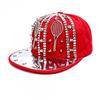 Unisex Hip Hop Baseball Cap With Rivets Chain Punk Design Flat Brim Streetwear Hat Men Women