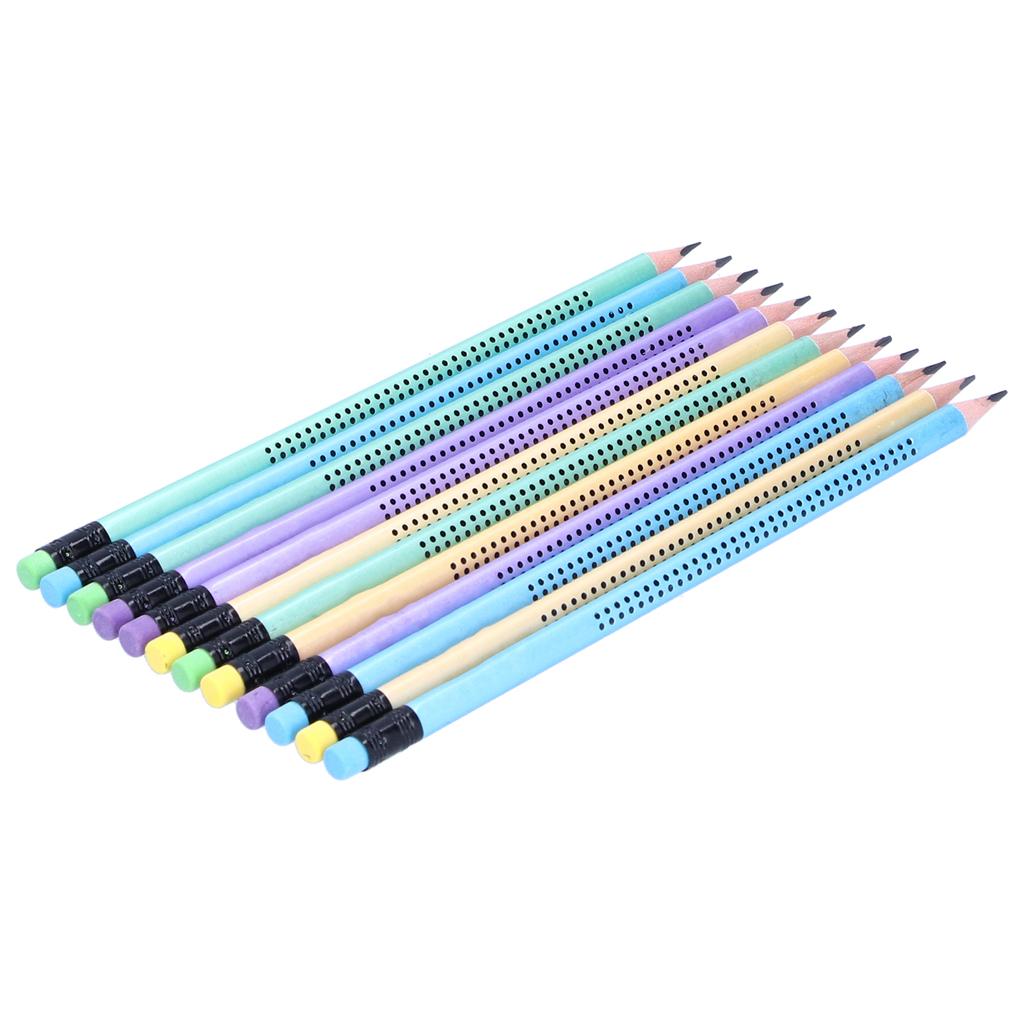 12Pcs Pencil Painting Composition NonSlip Pen Set with Sharpener Stationery Replacement