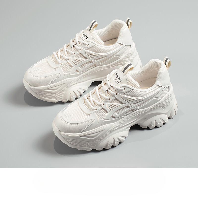 

Женские весенние повседневные спортивные туфли однотонные ультралегкие увеличивающие рост кроссовки удобные и универсальные повседневные туфли EU39/CN40 бежевый