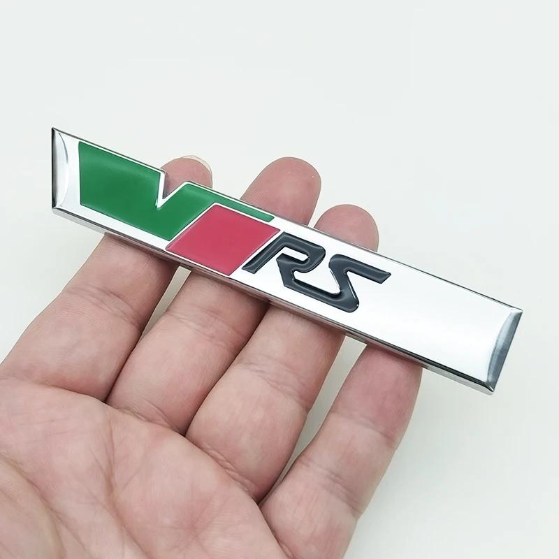3d Metal RS Logo VRS Car Front Grill Emblem Rear Trunk Badge for Skoda VRS Octavia 1 2 3 Rapid Kodiaq Karoq Fabia Kamiq Superb EH4