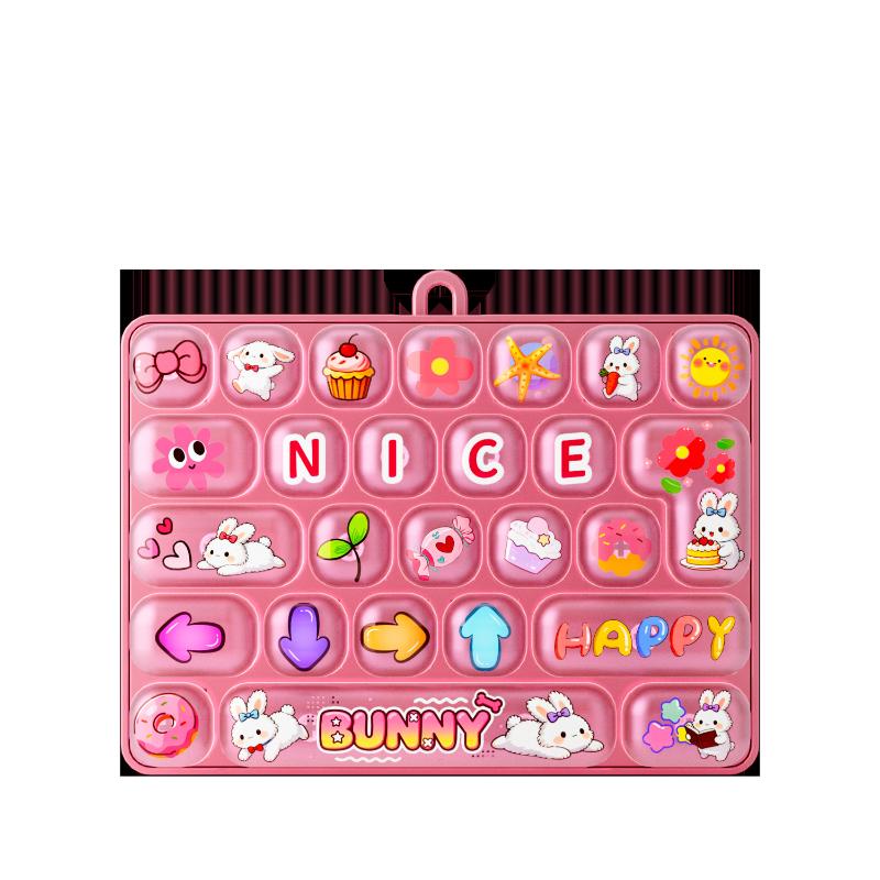 26-Key Decompression Button Transparent Cute Design Mini Keyboard Pendant Simulation Keyboard Keyboard Keychain